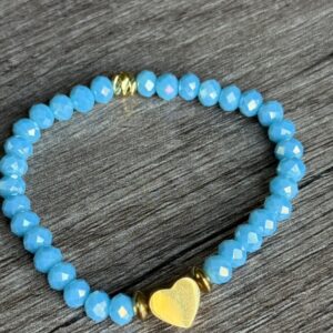 Beautiful light blue crystal and a stainless steel heart for ever gift
